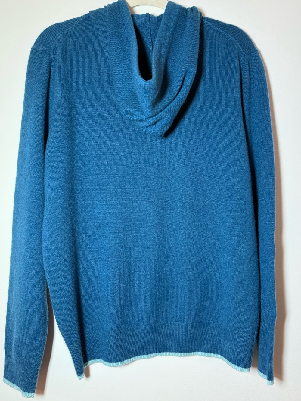 REDVANLY Quincy 100% Cashmere Hoodie Sweater in Sea size M - Picture 11 of 11